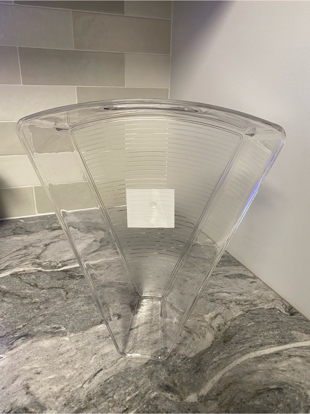 Set of 4 Clear Triangular Plastic Trays for a  Lazy Susan